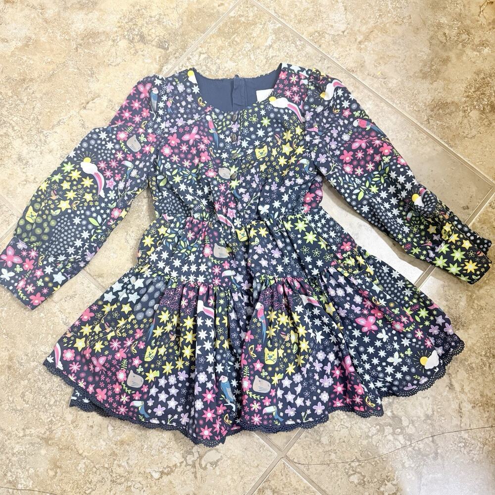 Disney Parks Encanto Dress Fit & Flare Floral Dress, Size 4, Long Sleeve